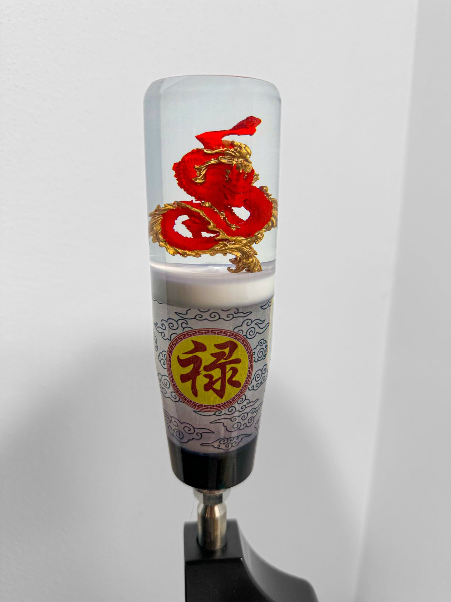 Shop the Chinese Dragon Shift Knob with 3D red & gold dragon in resin. Weighted resin gear knob fits most manual & automatic cars with adapters for universal fit.