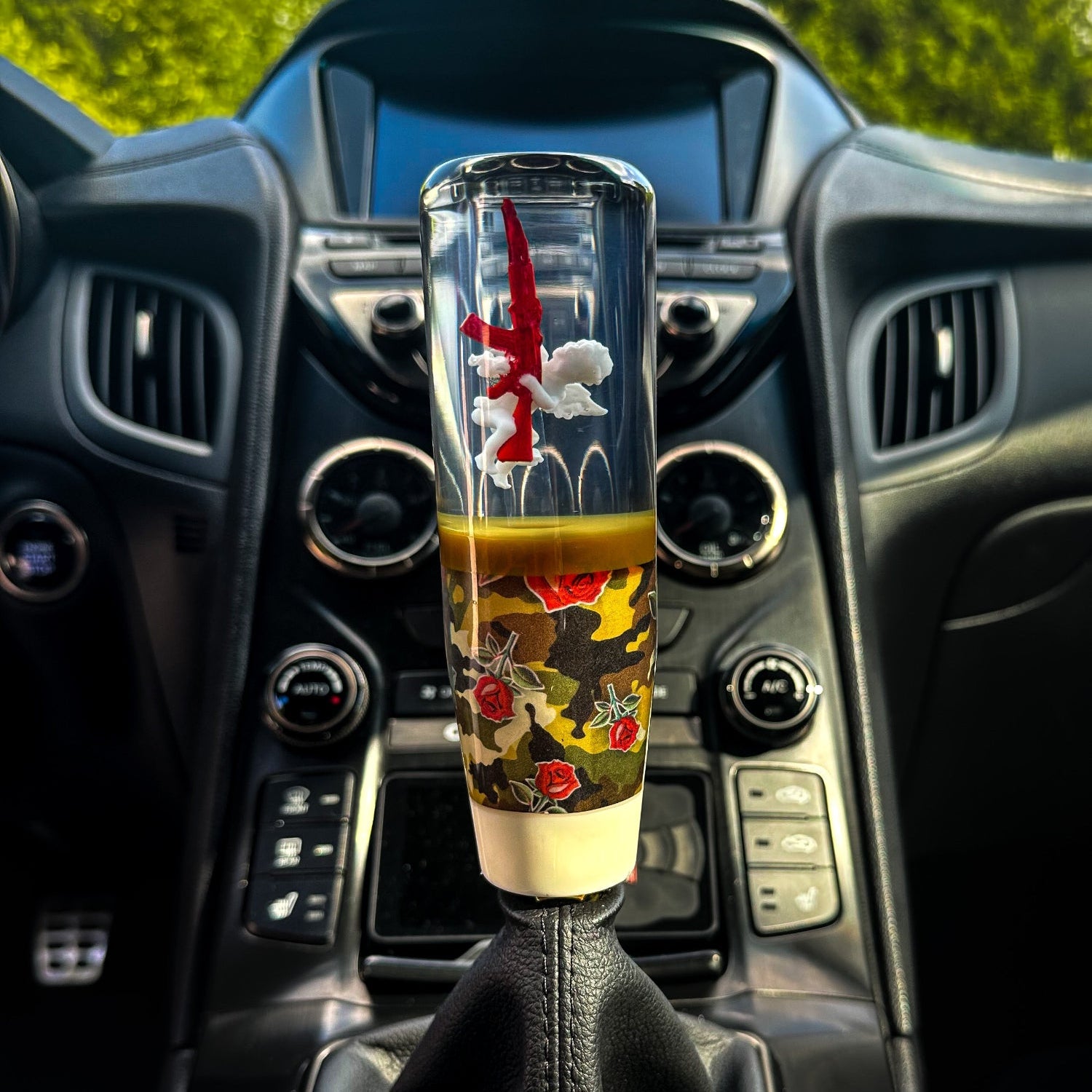 custom gear shift knobs ๐๐ซ Cupid Red AK-47 Camo Roses Shift Knob
