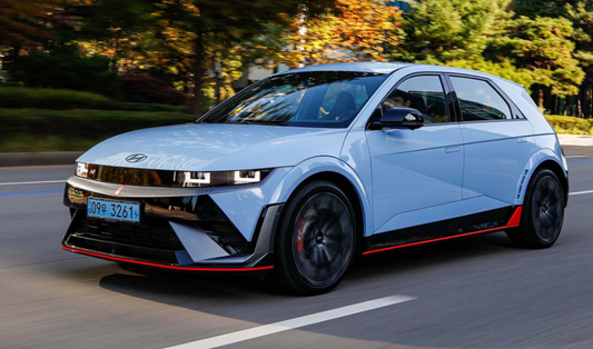 Hyundai Ioniq 5 N Blue Electric vehicle that uses paddle shifters to simulate a standard automatic transmission