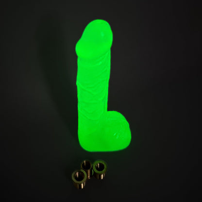 Glow-in-the-dark dildo shift knob, 6.05" tall and universally compatible. Weighted, durable, and hilarious—fits most manual and automatic cars.