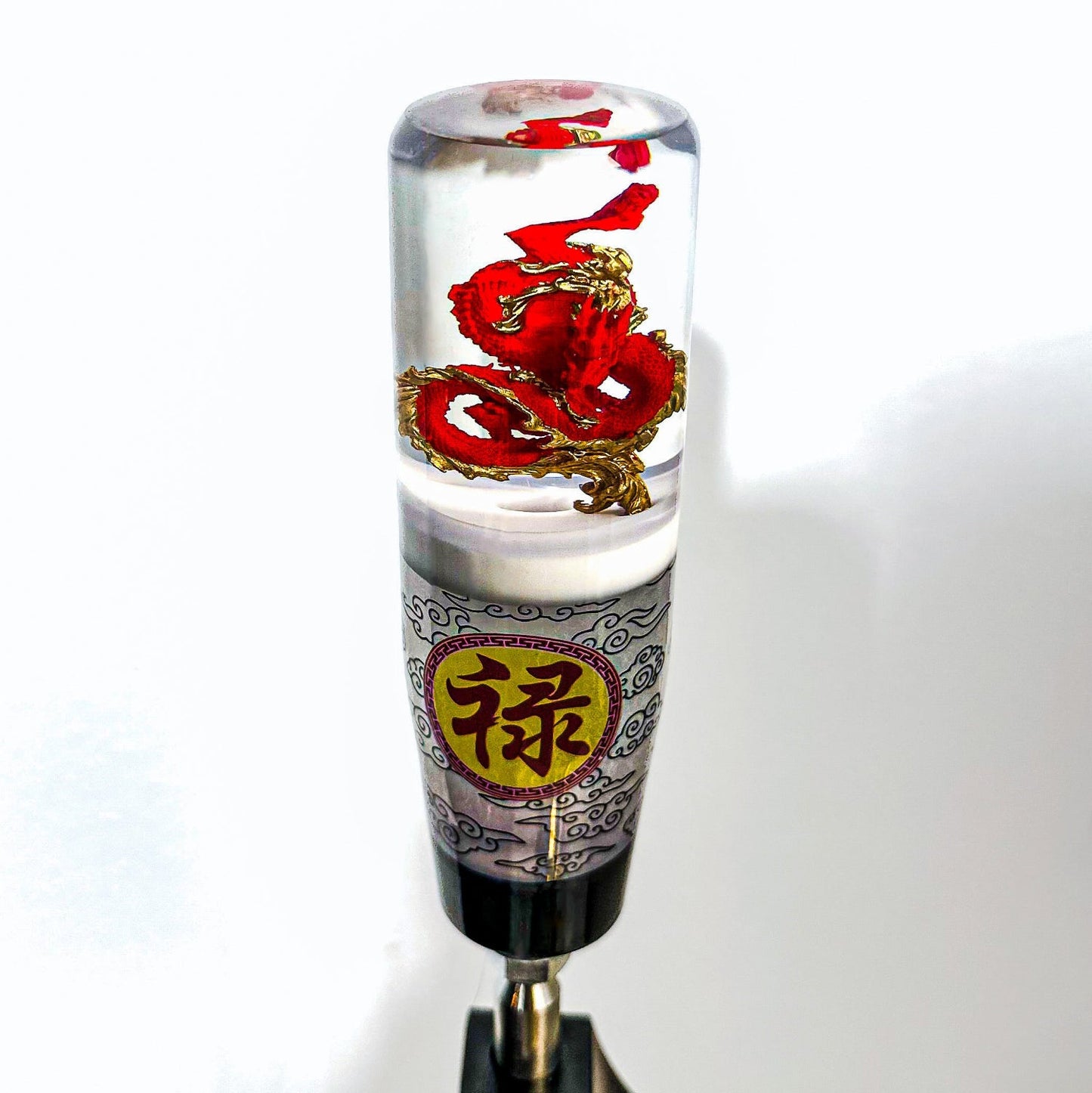 Shop the Chinese Dragon Shift Knob with 3D red & gold dragon in resin. Weighted resin gear knob fits most manual & automatic cars with adapters for universal fit.