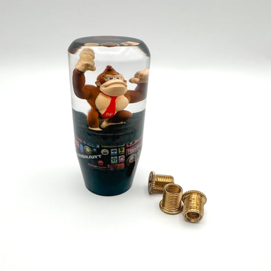 Donkey Kong Mario Kart Racing Performance shift knob for manual cars with a universal fitment for anime car enthusiests. 
