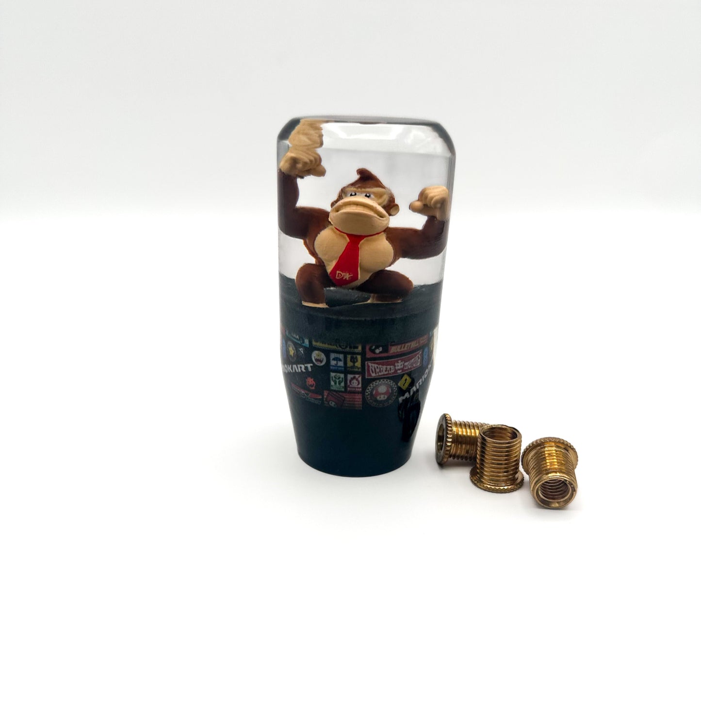 Donkey Kong Mario Kart Racing Performance shift knob for manual cars with a universal fitment for anime car enthusiests. 