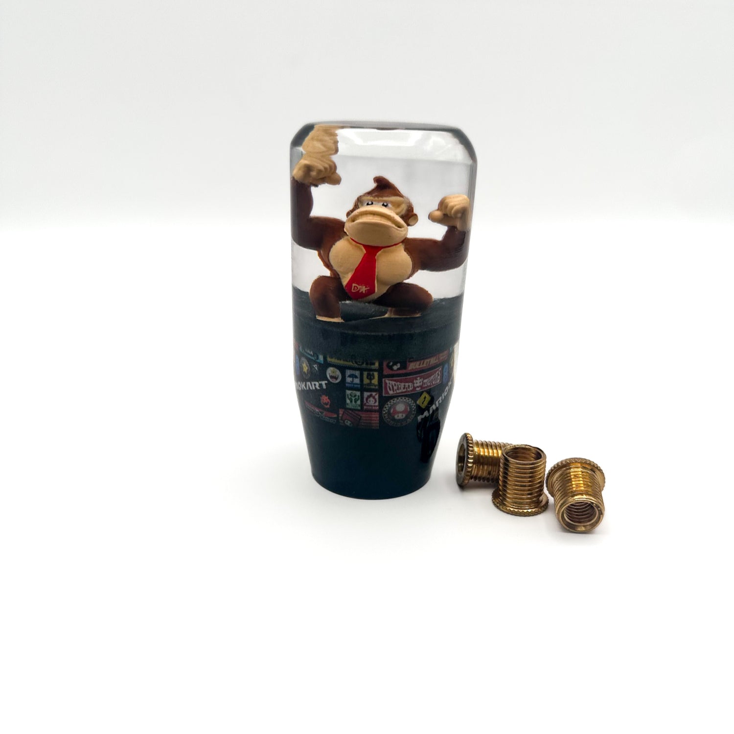 Donkey Kong Mario Kart Racing Performance shift knob for manual cars with a universal fitment for anime car enthusiests. 