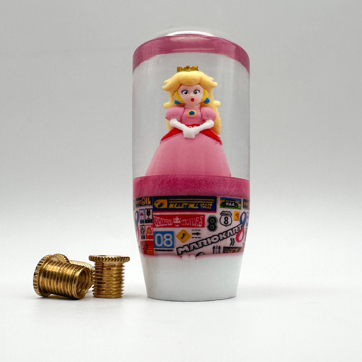 Mario kart universal custom princess peach inspired shift knob for manual cars