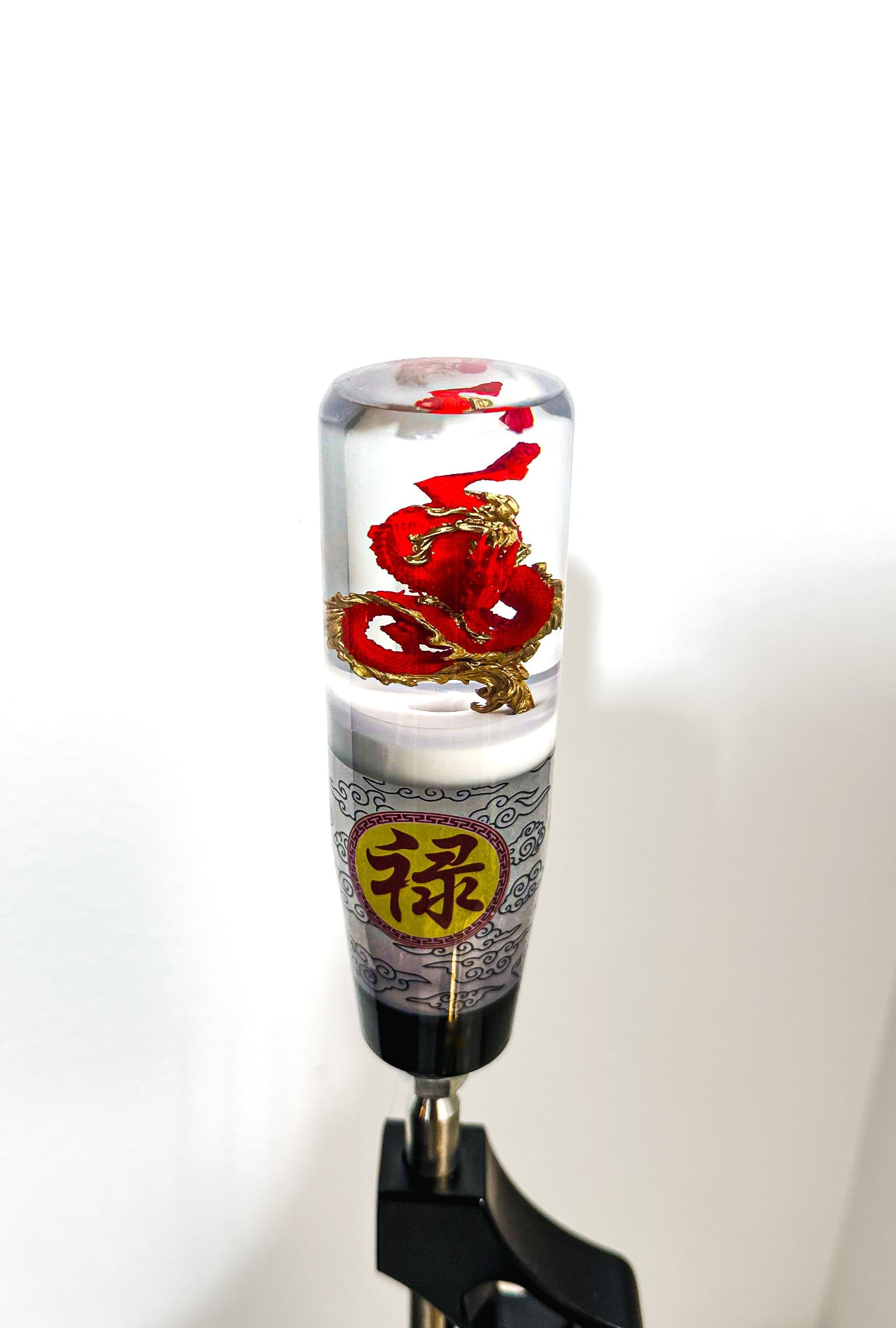 Shop the Chinese Dragon Shift Knob with 3D red & gold dragon in resin. Weighted resin gear knob fits most manual & automatic cars with adapters for universal fit.