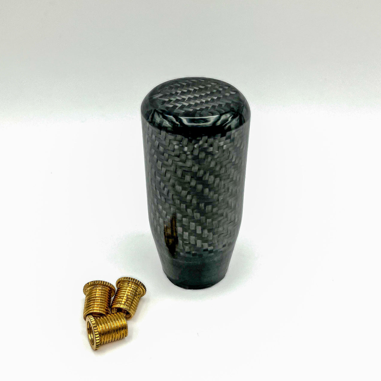 black shift knob with carbon fiber