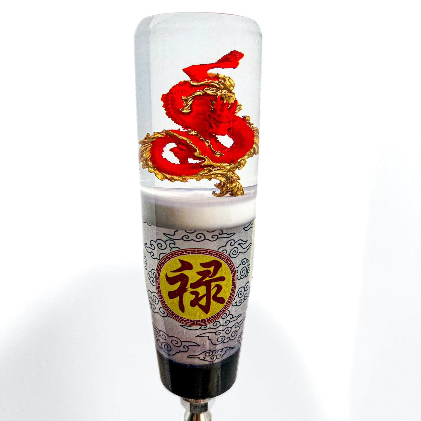 Shop the Chinese Dragon Shift Knob with 3D red & gold dragon in resin. Weighted resin gear knob fits most manual & automatic cars with adapters for universal fit.