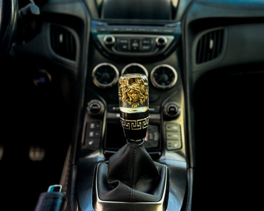 gold Medusa with red eyes shifter for manual cars