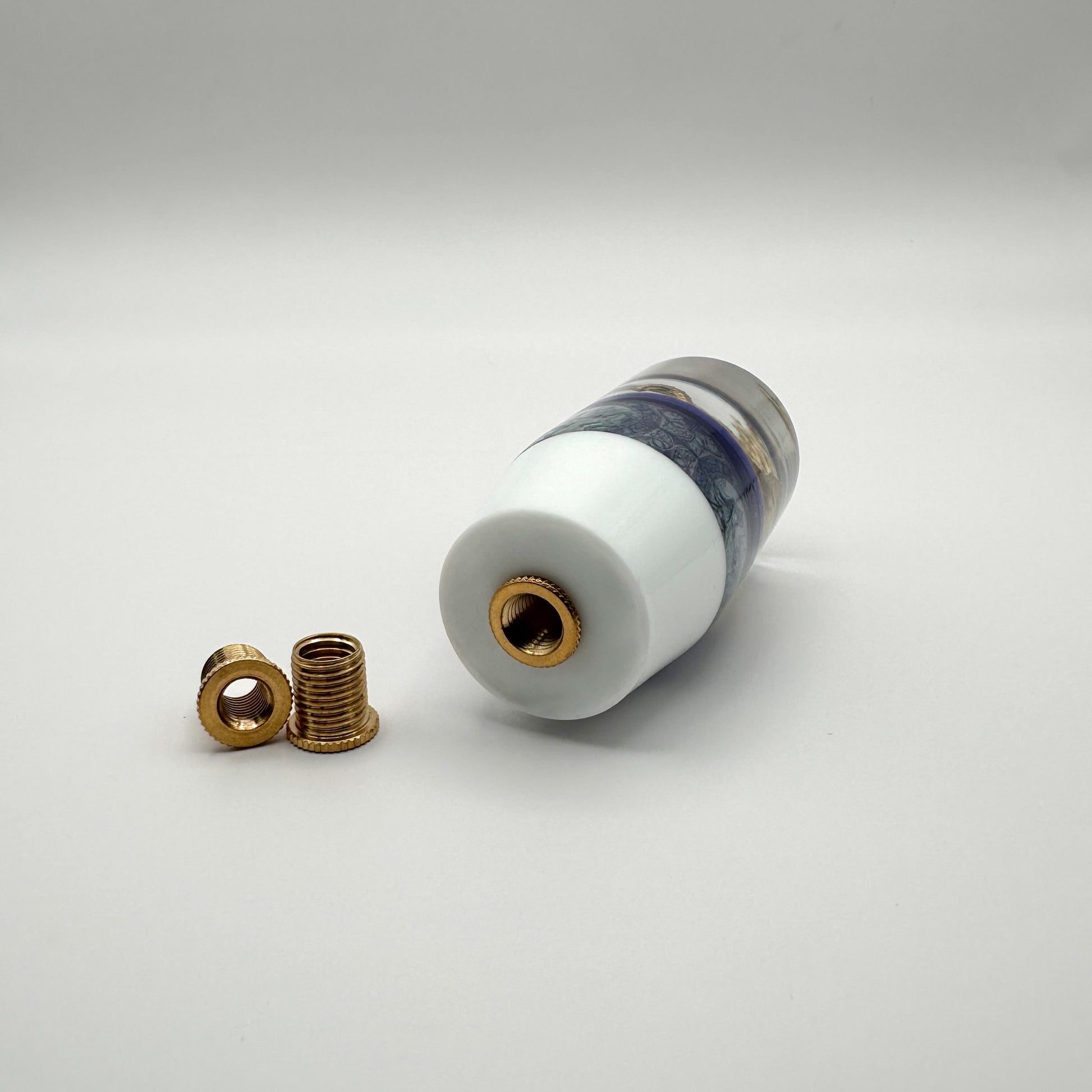 bottom of gold dragon tattoo shift knob with threaded inserts for manual cars
