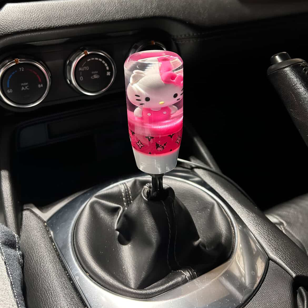 hello kitty shift knob in resin clear pink shifter gear for universal cars