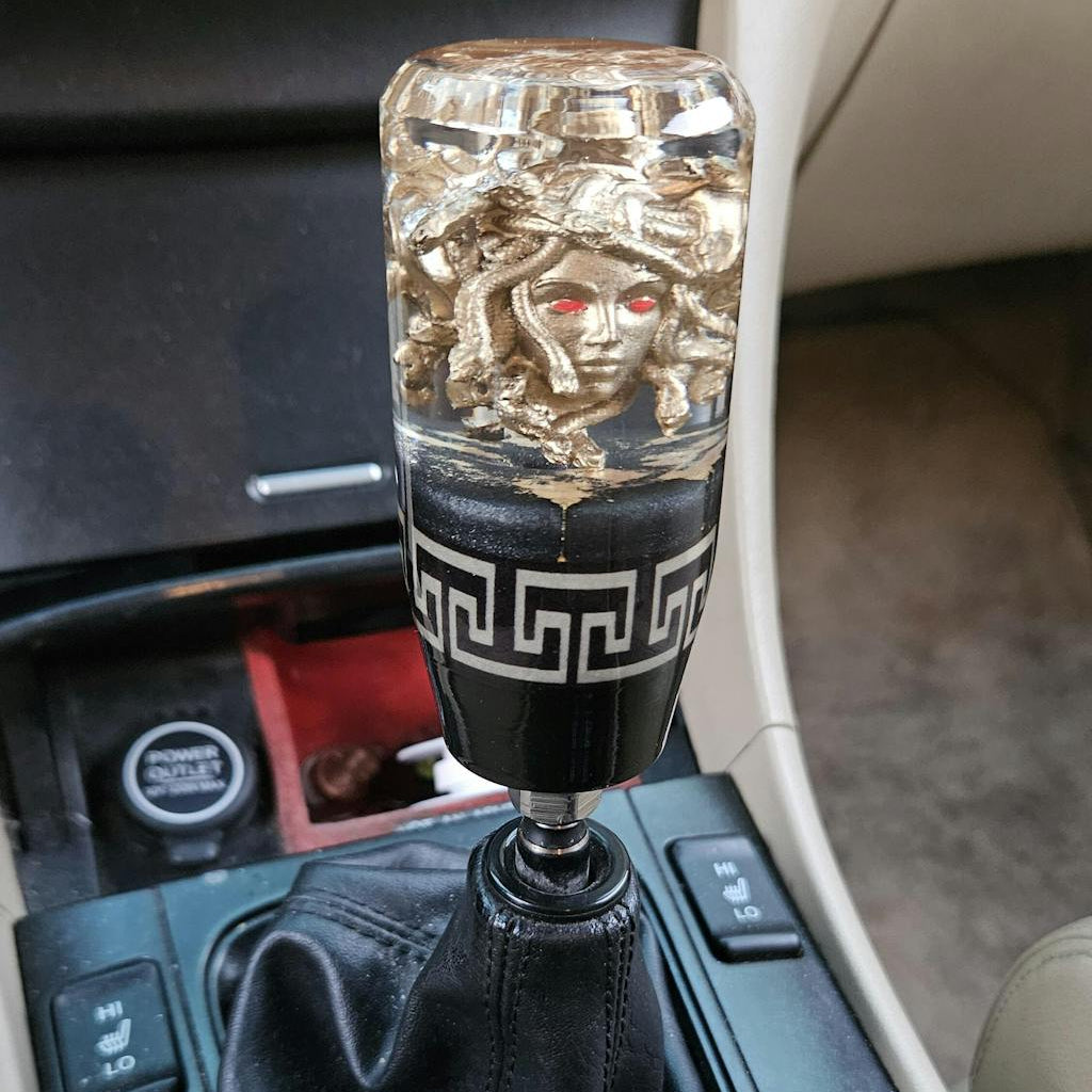 gold Medusa shift knob shifter custom universal for manual cars