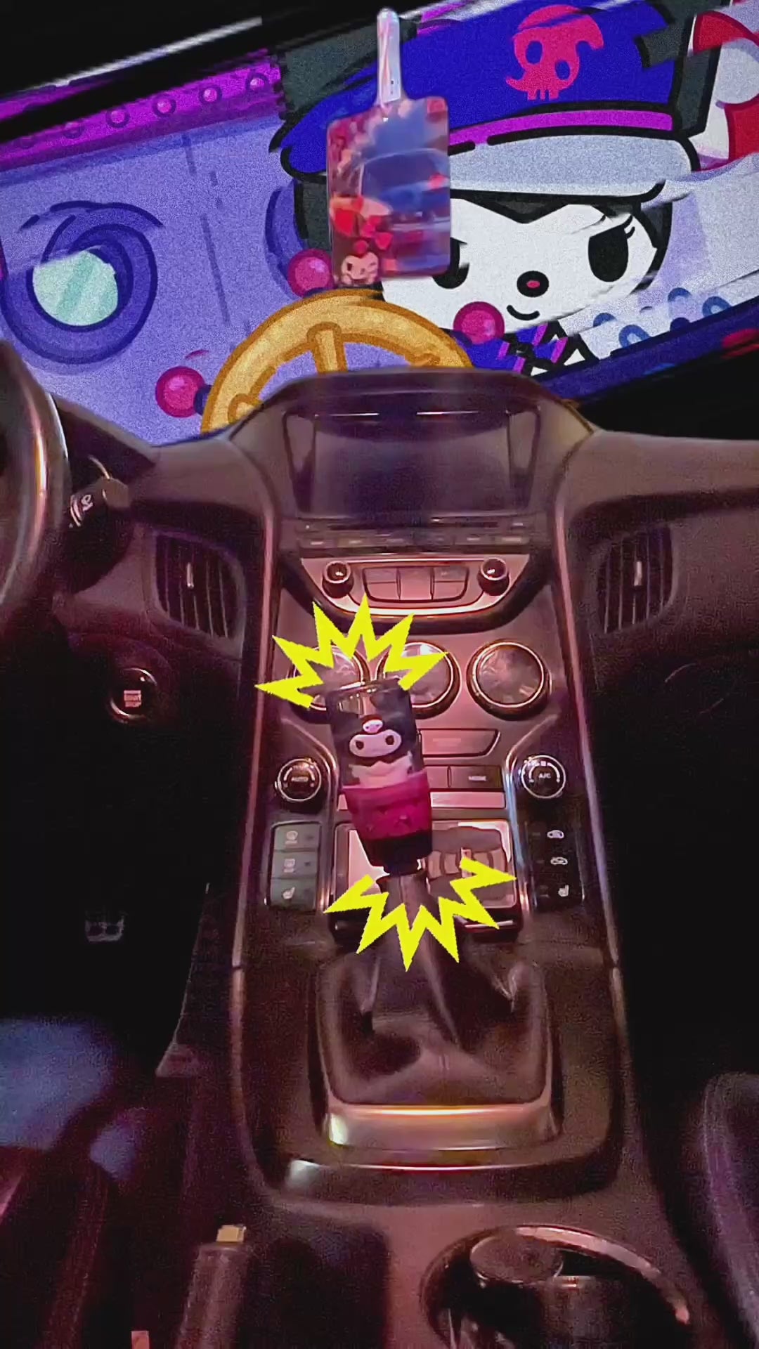 Kurmoi hello kitty air freshener shift knob for manual universal cars